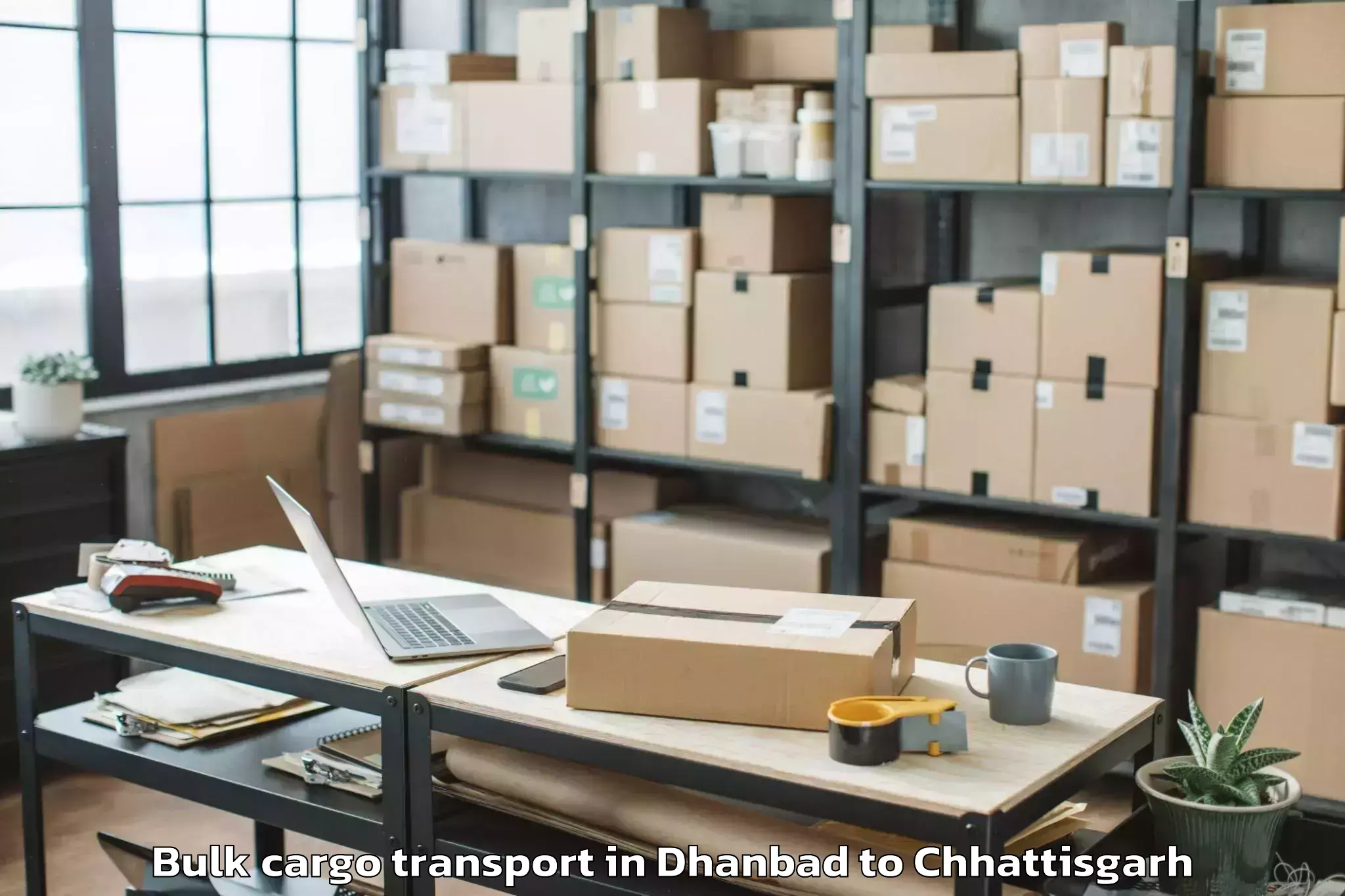 Easy Dhanbad to Bastar Bulk Cargo Transport Booking